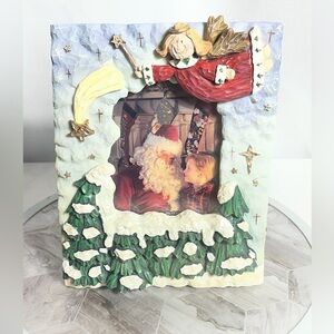 Vintage FIGI Flying Angel Christmas Photo Frame 4x6 Hand Painted 2000